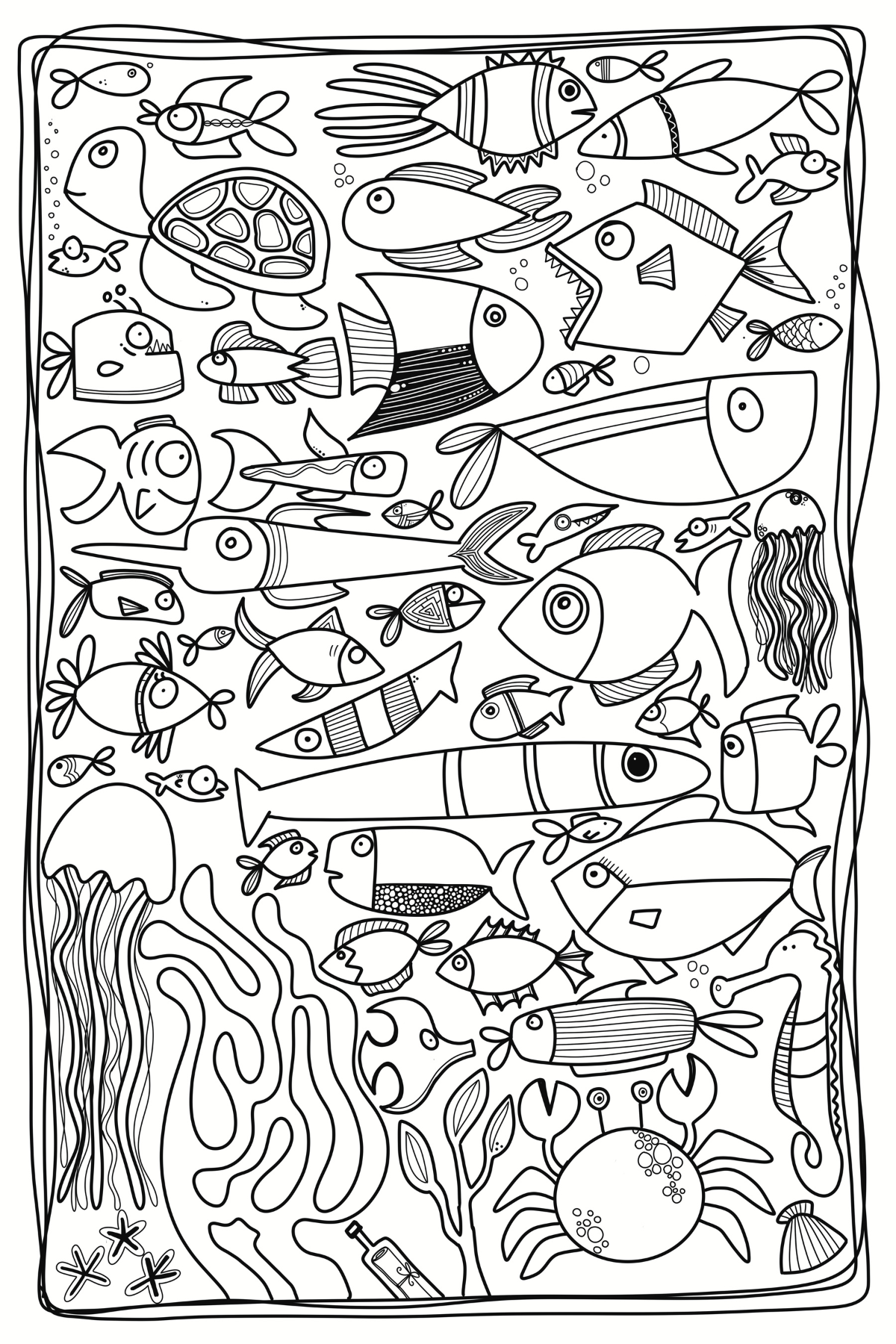 Funky Fish – Giant Coloring Page (24x36")