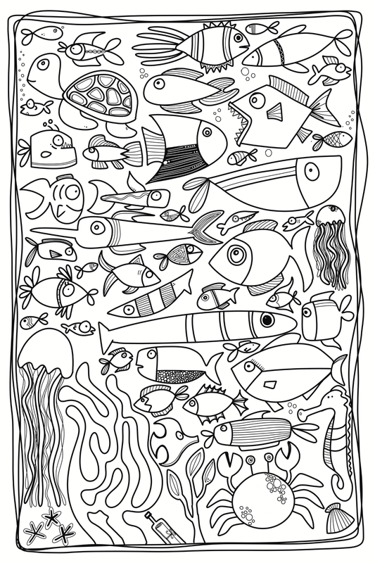 Funky Fish – Giant Coloring Page (24x36")
