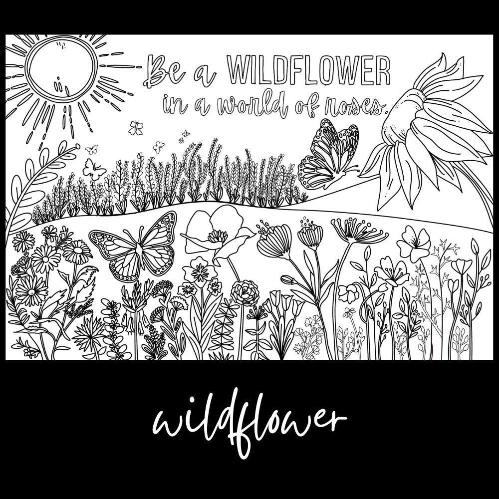 Be a Wildflower – Giant Coloring Page (24x36") - Tons of Hues