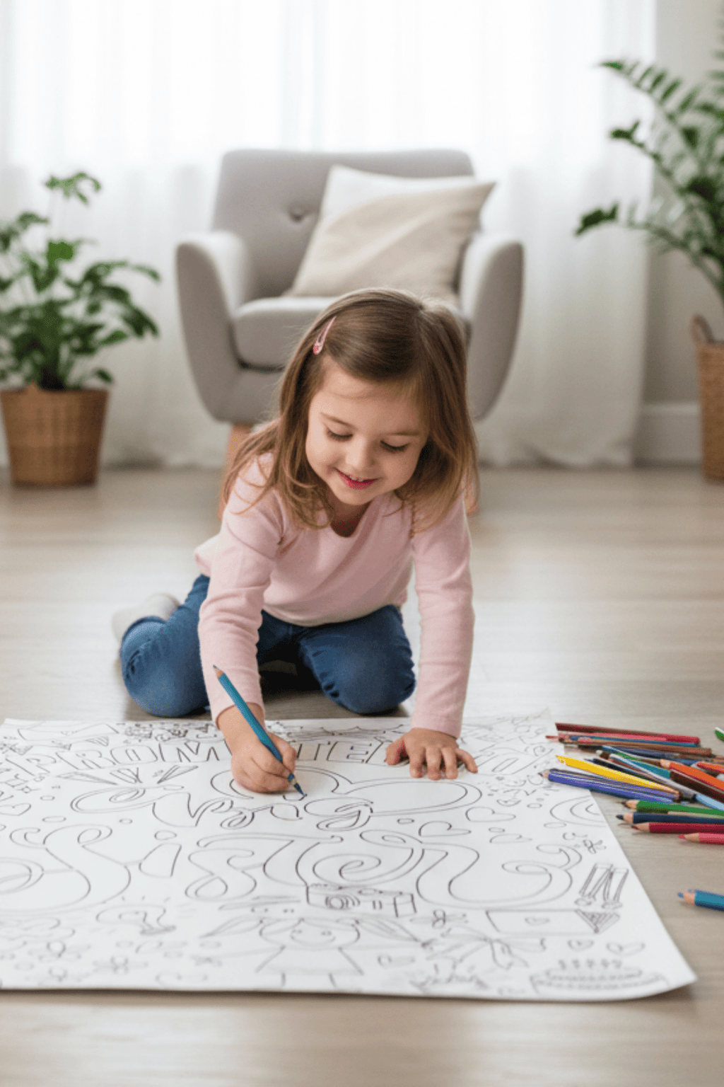 Big Sister – Giant Coloring Page (24x36") - Tons of Hues