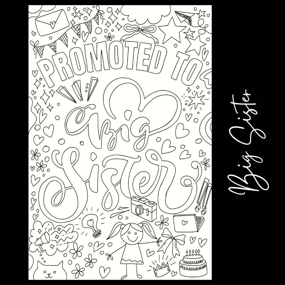 Big Sister – Giant Coloring Page (24x36") - Tons of Hues