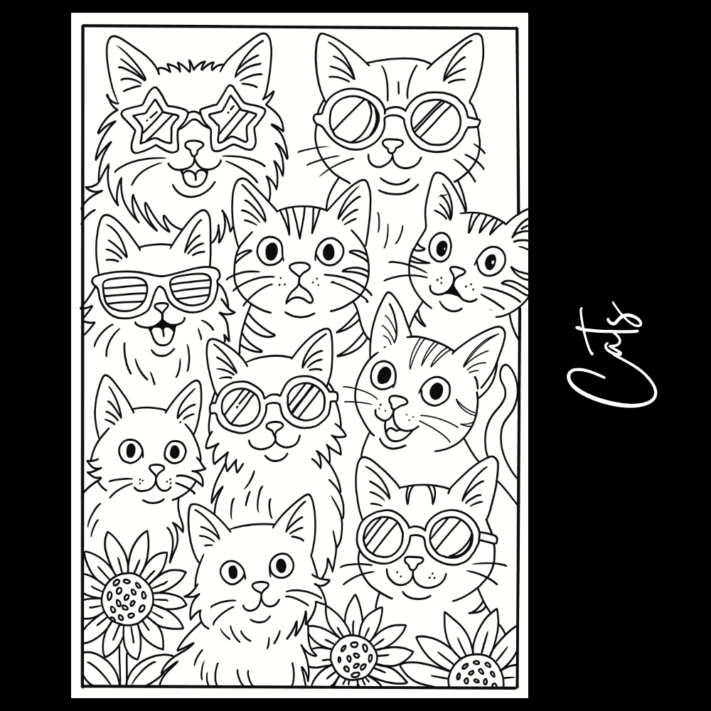 Cats – Giant Coloring Page (24x36") - Tons of Hues