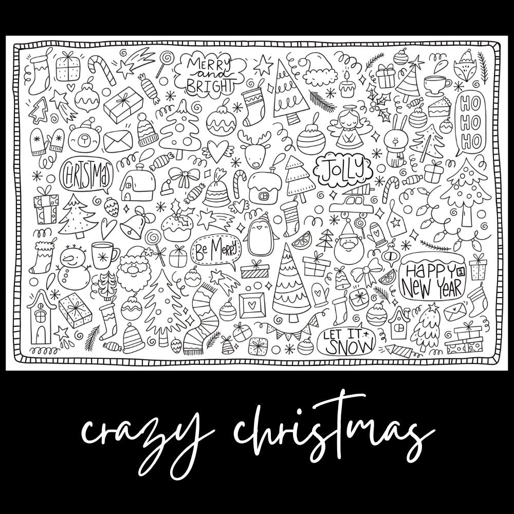 Crazy Christmas – Giant Coloring Page (24x36") - Tons of Hues