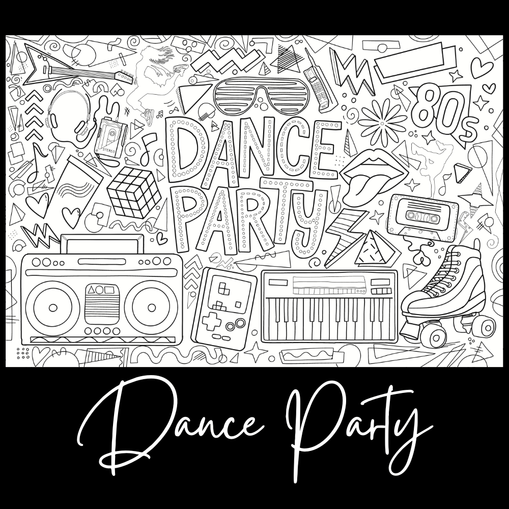 Dance Party – Giant Coloring Page (24x36") - Tons of Hues