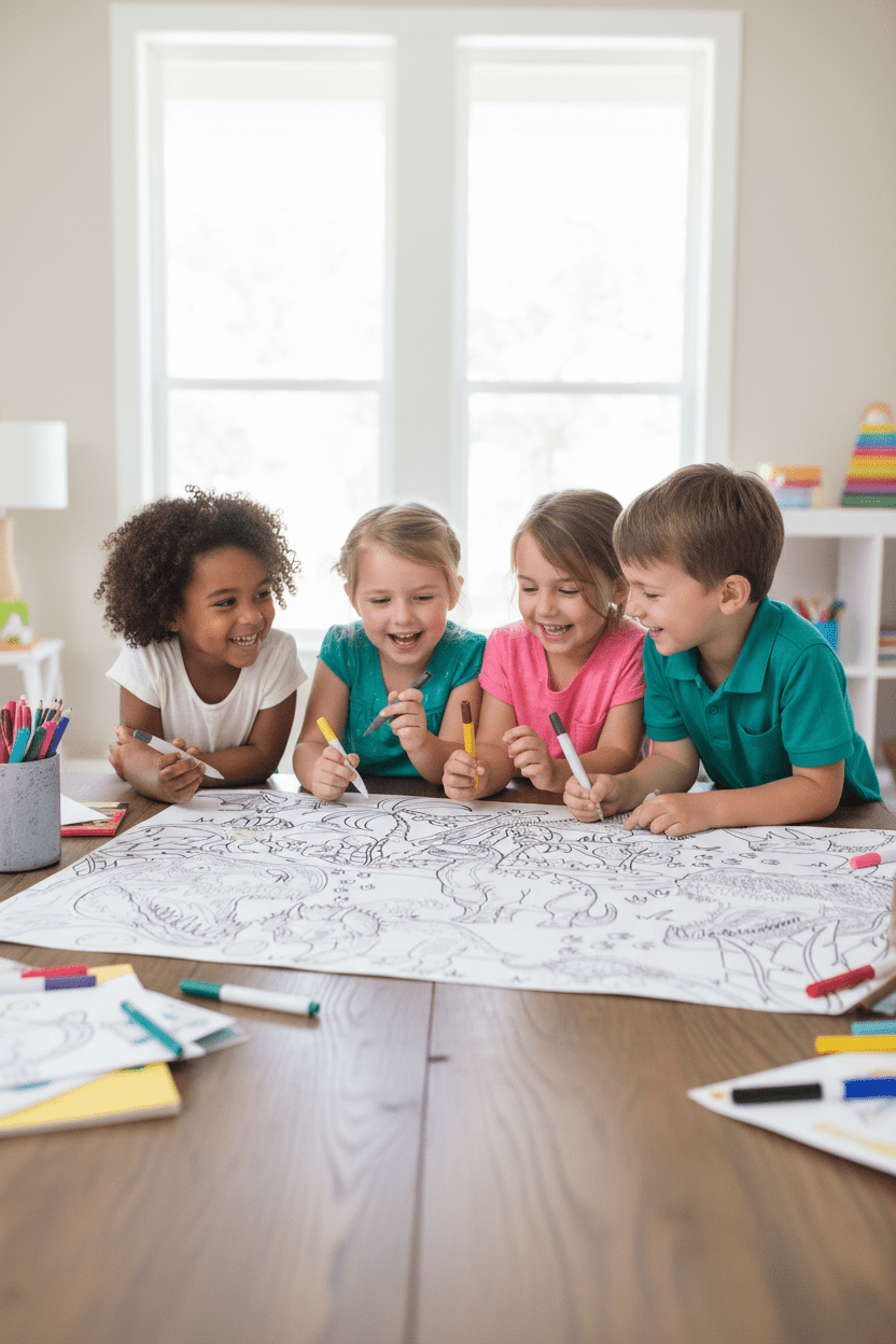 Dino Land – Giant Coloring Page (24x36") - Tons of Hues