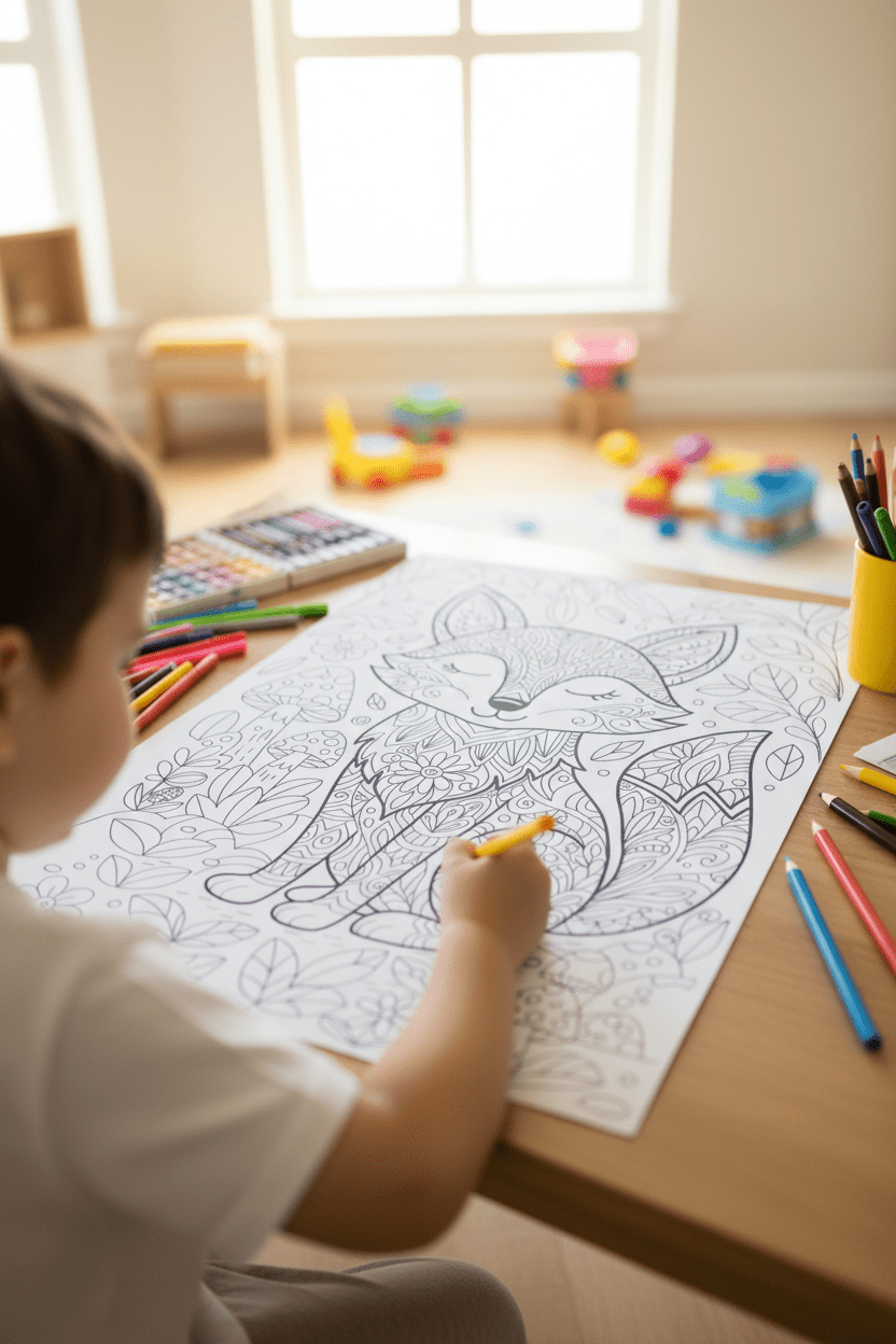 Freida the Fox – Giant Coloring Page (24x36") - Tons of Hues