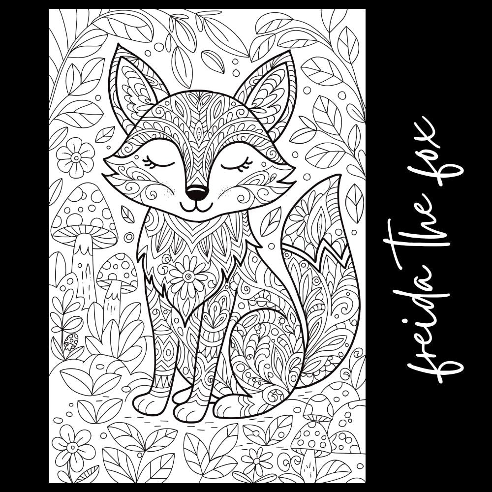 Freida the Fox – Giant Coloring Page (24x36") - Tons of Hues