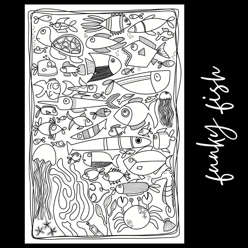 Funky Fish – Giant Coloring Page (24x36") - Tons of Hues