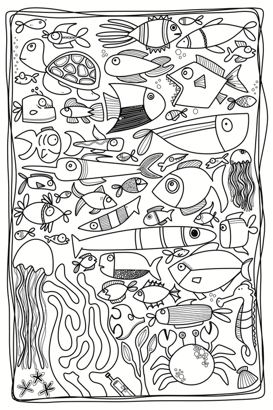 Funky Fish – Giant Coloring Page (24x36") - Tons of Hues
