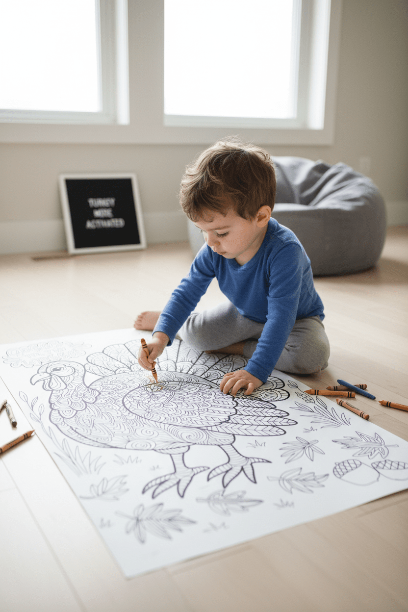 Gobble Til You Wobble – Giant Zen Turkey Coloring Page (24x36") - Tons of Hues