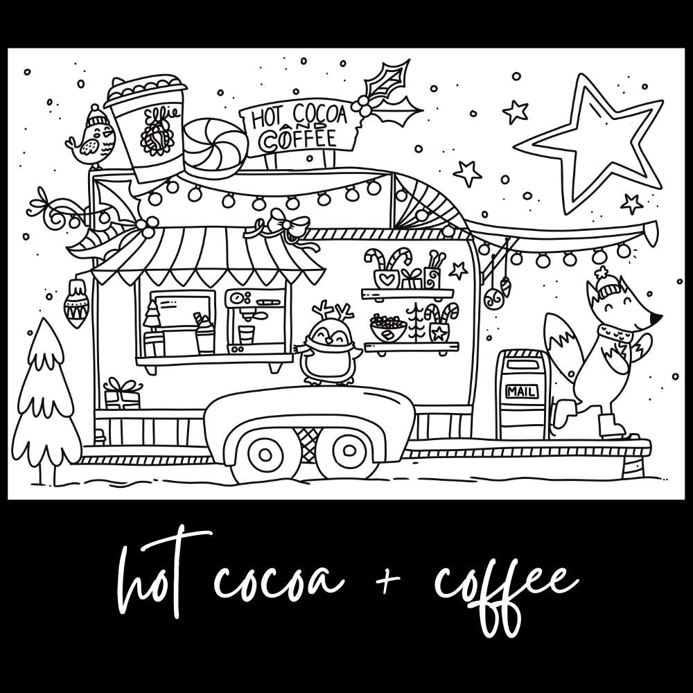 Hot Cocoa + Coffee – Giant Coloring Page (24x36") - Tons of Hues