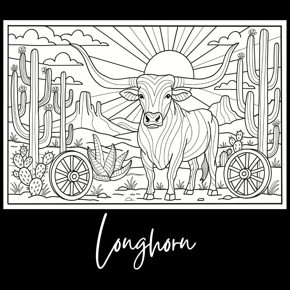 Longhorn – Giant Coloring Page (24x36") - Tons of Hues