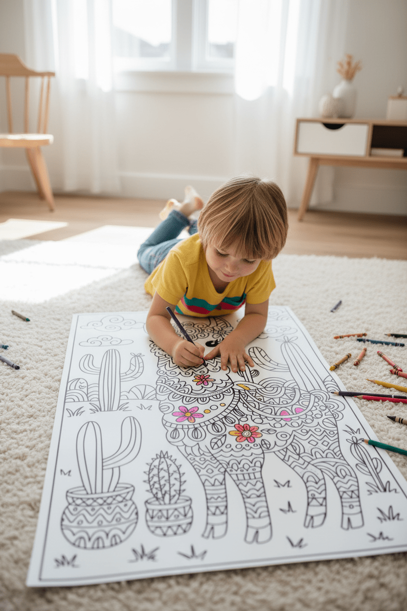 Lucy the Llama – Giant Coloring Page (24x36") - Tons of Hues