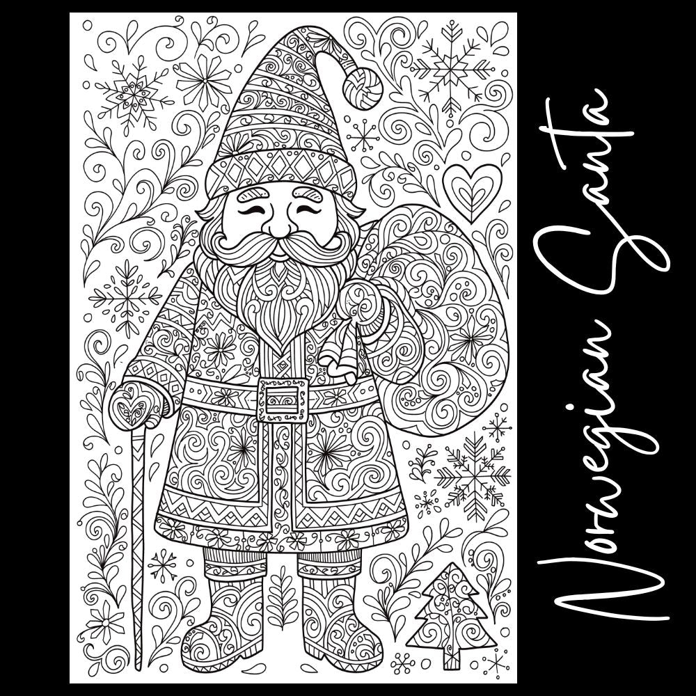 Norwegian Santa – Giant Coloring Page (24x36") - Tons of Hues