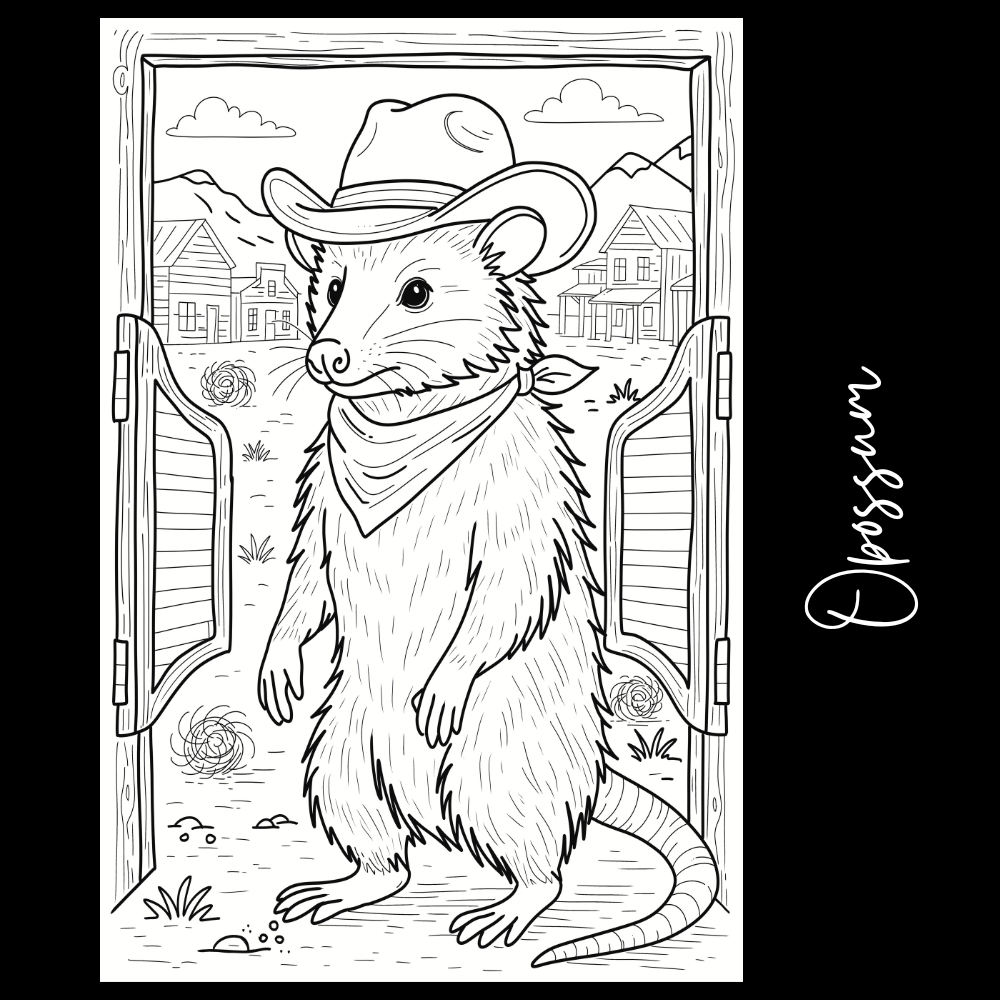 Opossum – Giant Coloring Page (24x36") - Tons of Hues