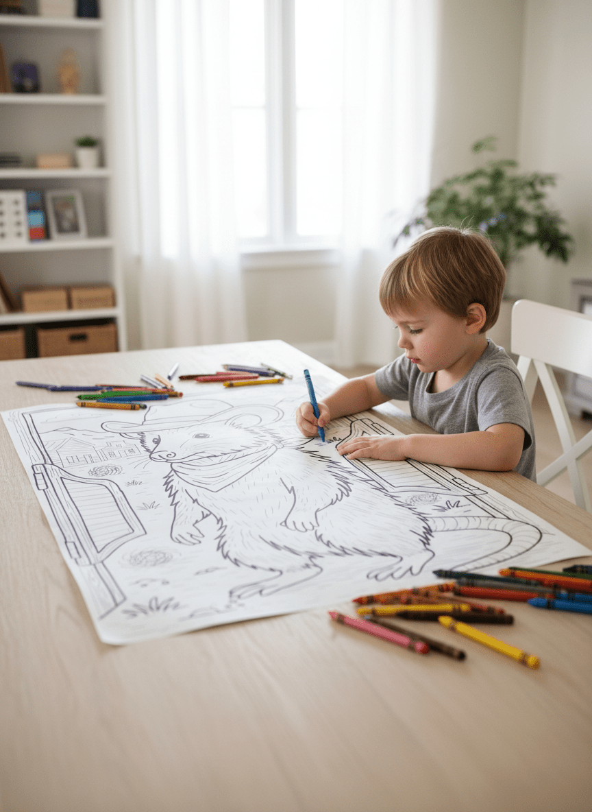 Opossum – Giant Coloring Page (24x36") - Tons of Hues