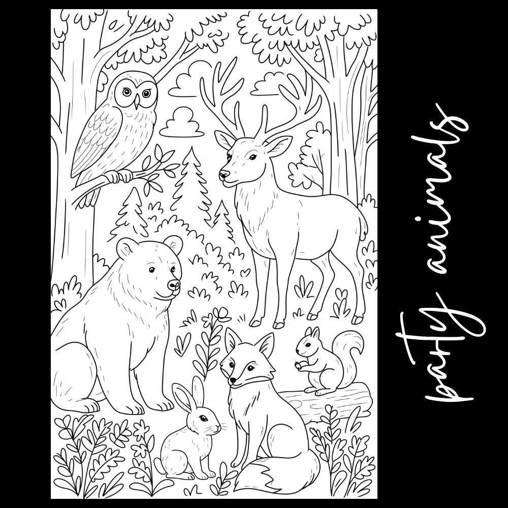 Party Animals – Giant Coloring Page (24x36") - Tons of Hues