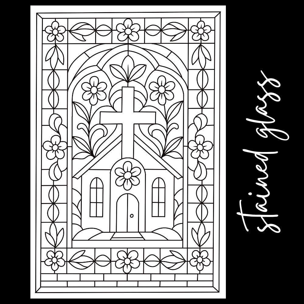 Stained Glass – Giant Coloring Page (24x36") - Tons of Hues