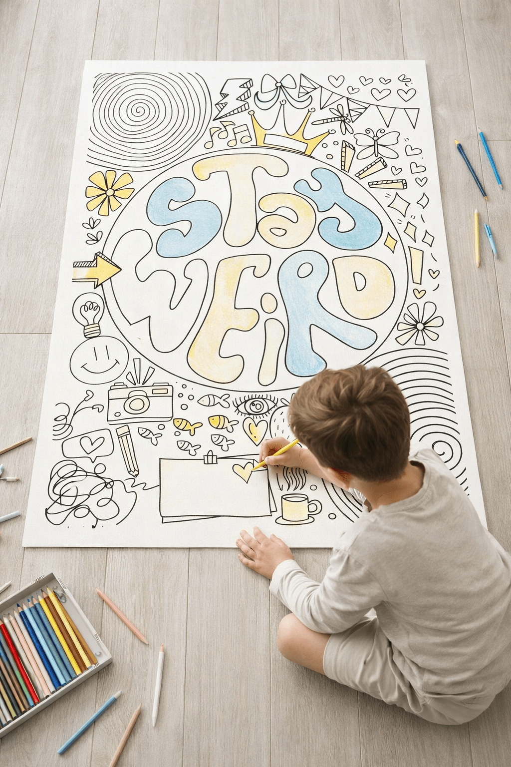 Stay Weird – Giant Coloring Page (24x36") - Tons of Hues